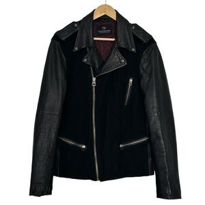 SCOTCH & SODA Vintage Leather & Wool Biker Jacket‎ Grunge Moto Punk Size Medium
